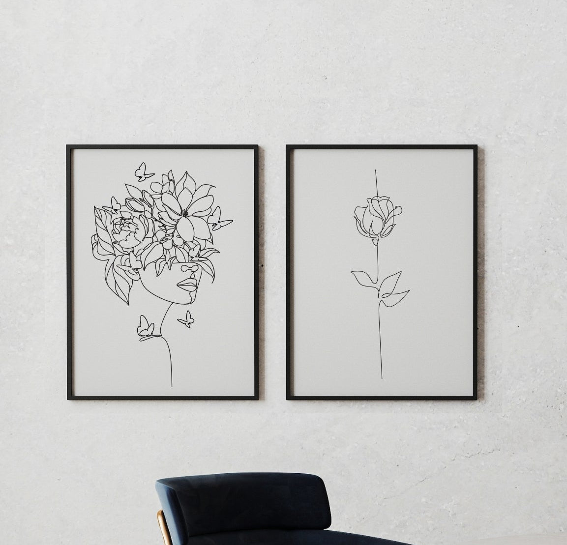 One Line Floral Art - MakeMagicPrintabkes