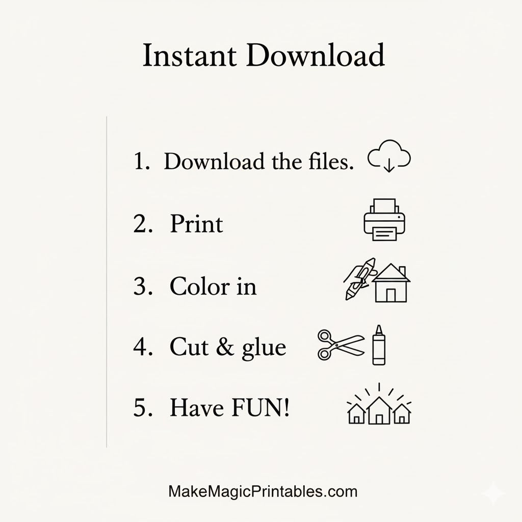 Printable Paper House - MakeMagicPrintables