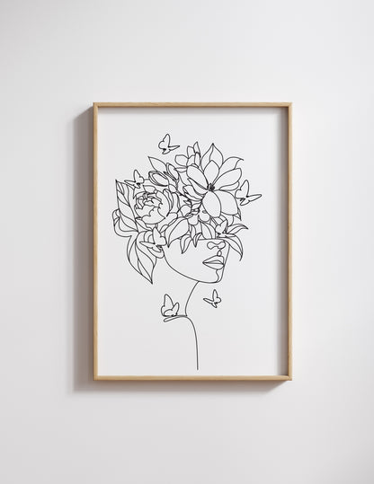 One Line Floral Art - MakeMagicPrintabkes