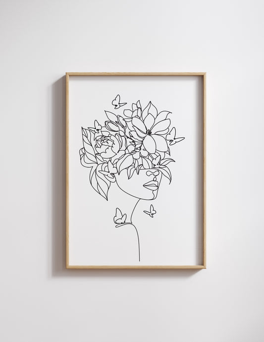 One Line Floral Art - MakeMagicPrintabkes