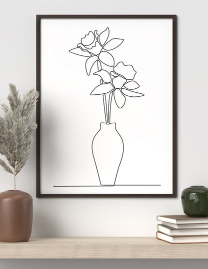 One Line Floral Art - MakeMagicPrintabkes